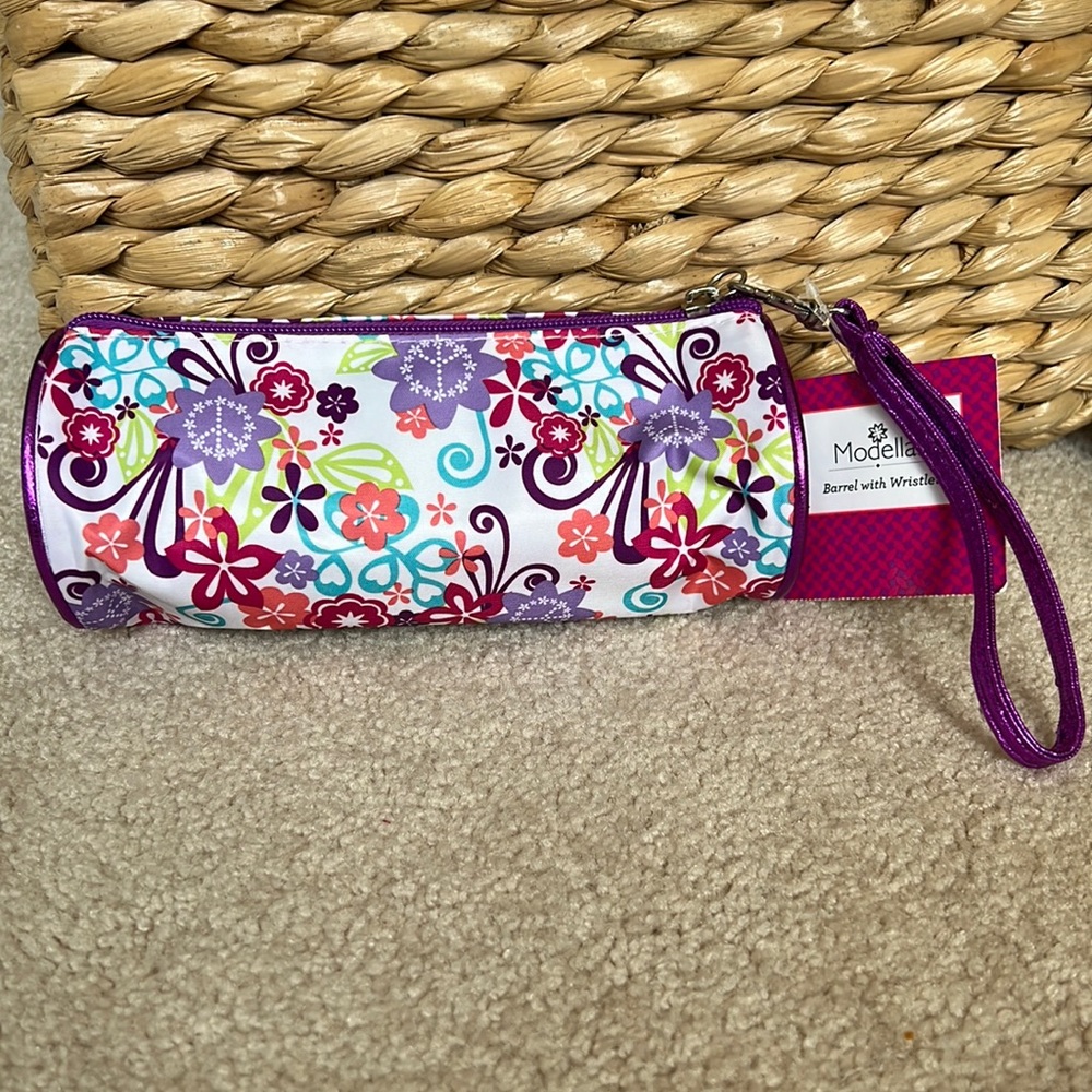 Purple with Peace Pattern Wristlet Barrel